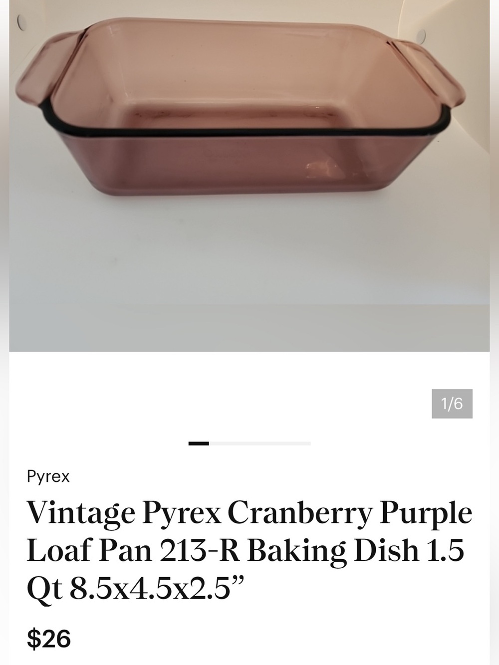 Pyrex Cranberry Loaf Pan #213-R - Picture 9 of 11